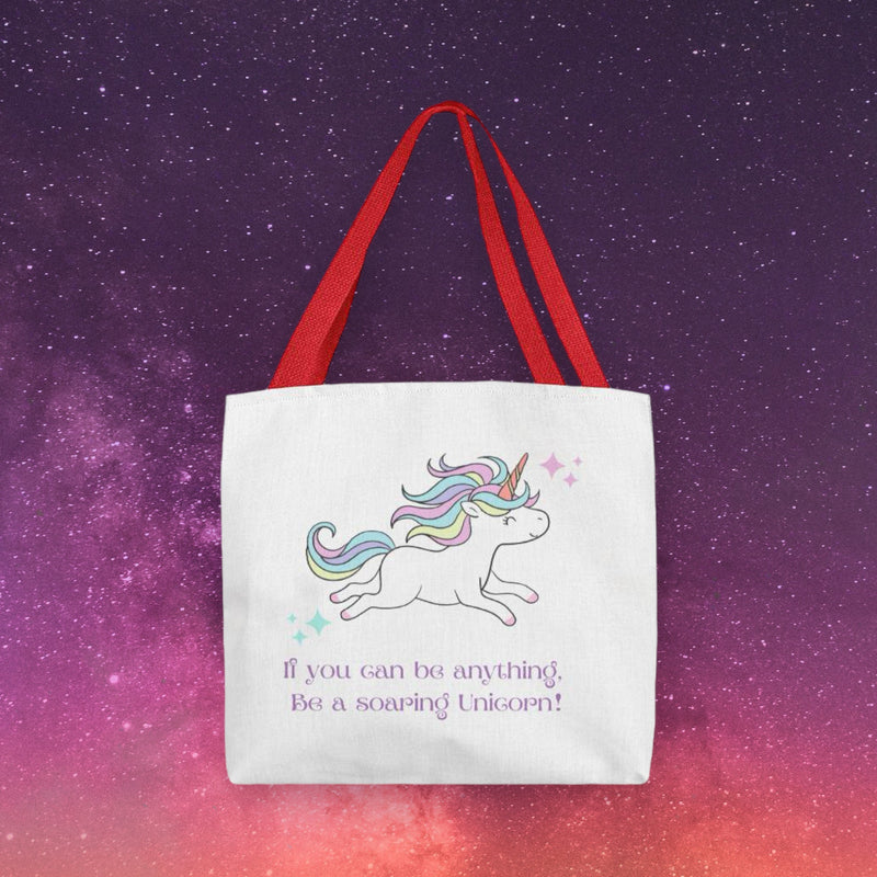 If you can be anything, Be a soaring Unicorn! Canvas Tote Bag
