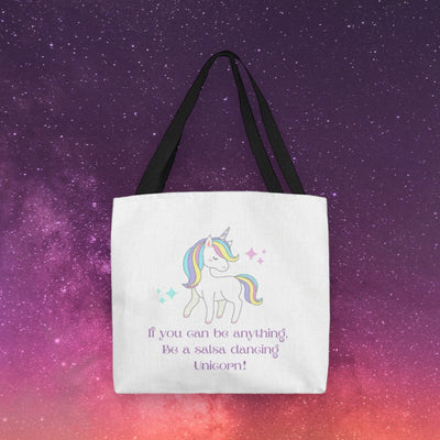 If you can be anything, Be a salsa dancing Unicorn! Canvas Tote Bag